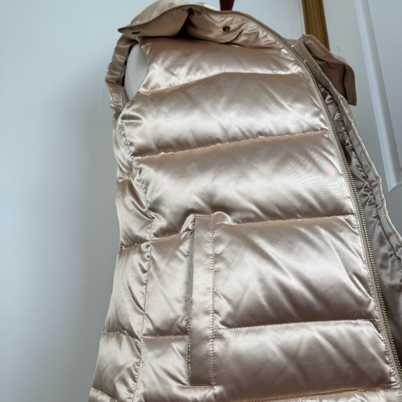 Talbots Satin Champagne Puffer Vest - Picture 3 of 8